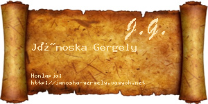 Jánoska Gergely névjegykártya